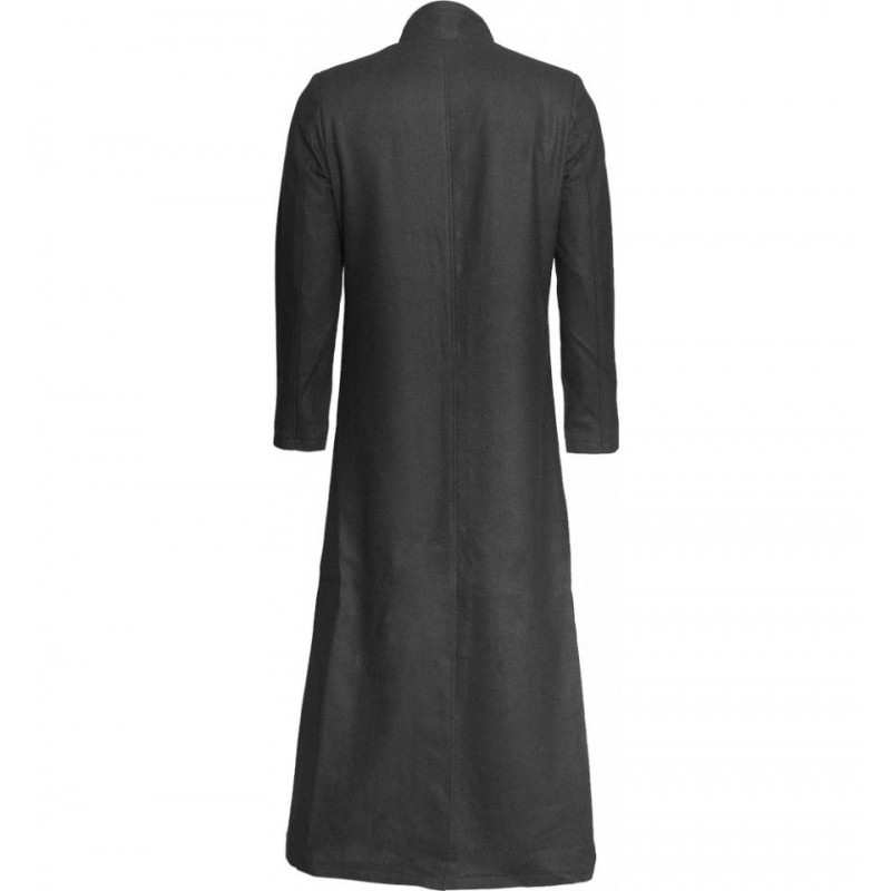 Sixteen Button Mens Gothic Coat Preachermand Wool Men Long Coat 